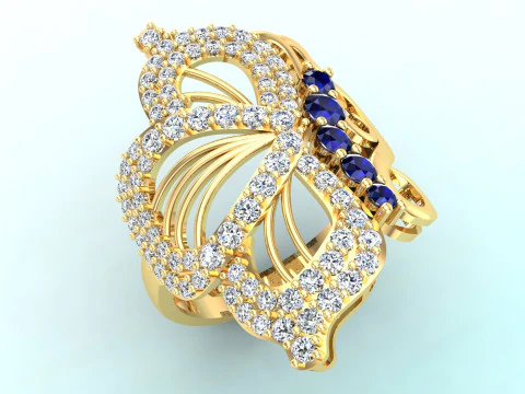 Butterfly ring - Diamond ring - Womens rings - N856 3D Print Model