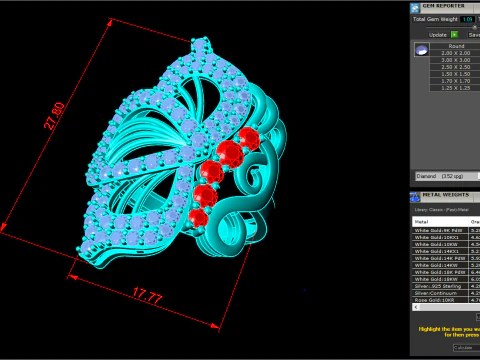 Butterfly ring - Diamond ring - Womens rings - N856 3D Print Model