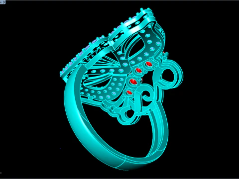 Butterfly ring - Diamond ring - Womens rings - N856 3D Print Model