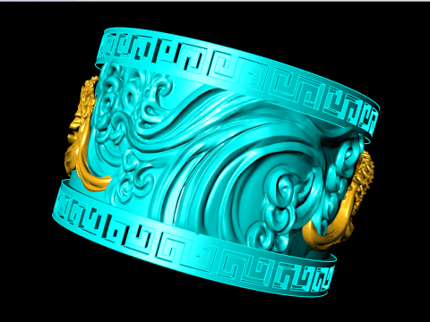 Dragon Carp ring - Dragon ring - Carp ring - N328 3D Print Model