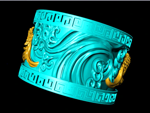 Dragon Carp ring - Dragon ring - Carp ring - N328 3D Print Model
