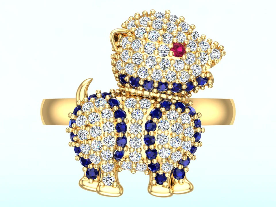 Dog ring - Pet ring - Puppy ring - Zodiac dog ring - N760 3D Print Model .c4d .max .obj .3ds .fbx .stl .blend 