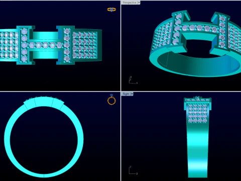 Letter H ring - Alphabet H ring - N652 3D Print Model
