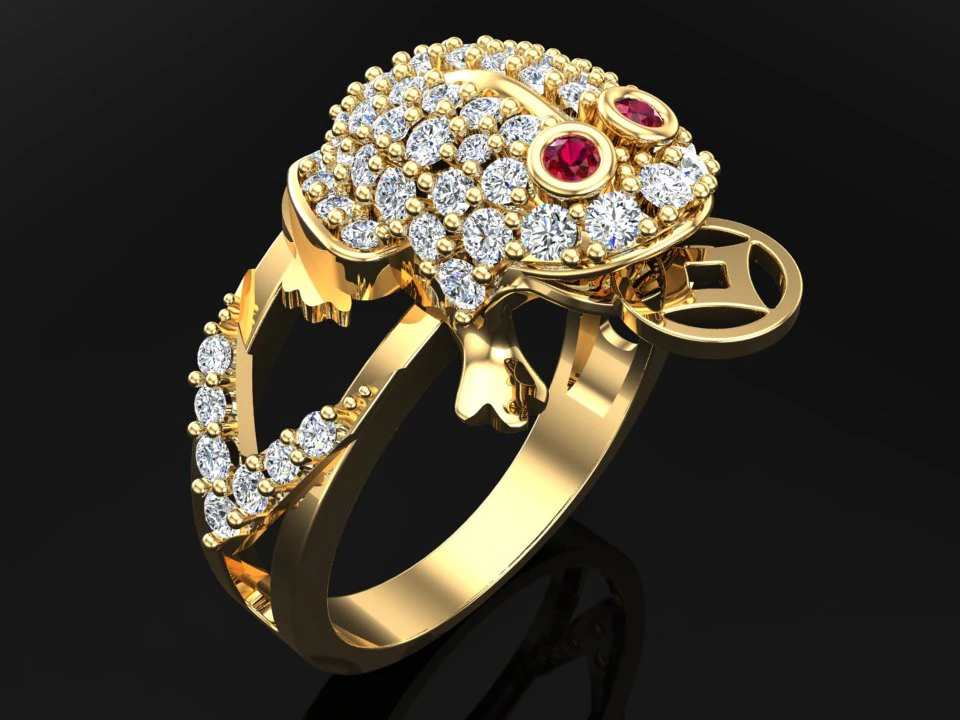 Toad ring - Jin Chan ring - Diamond ring - N21145 3D Print Model .c4d .max .obj .3ds .fbx .stl .blend