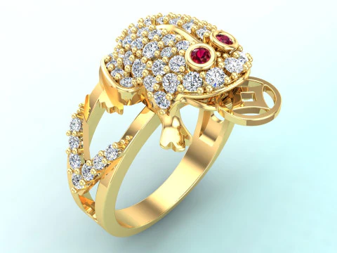Toad ring - Jin Chan ring - Diamond ring - N21145 3D Print Model