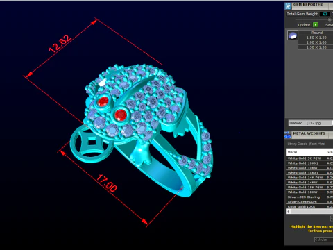Toad ring - Jin Chan ring - Diamond ring - N21145 3D Print Model
