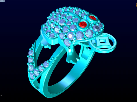 Toad ring - Jin Chan ring - Diamond ring - N21145 3D Print Model