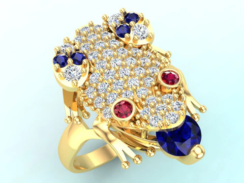 Toad ring - Jin Chan ring - Diamond ring - N146 3D Print Model