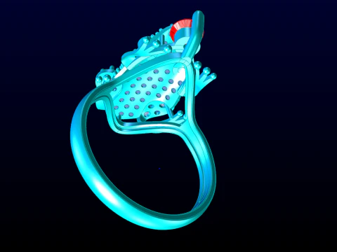 Toad ring - Jin Chan ring - Diamond ring - N146 3D Print Model