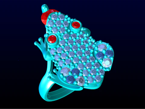 Toad ring - Jin Chan ring - Diamond ring - N146 3D Print Model