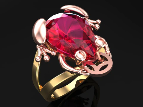 두꺼비반지 - 진찬반지 - 다이아몬드반지 - 여성용반지 - N146 3D 프린트 모델