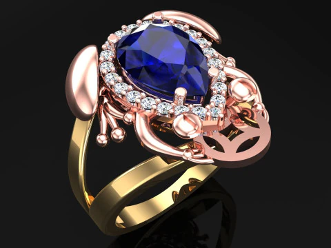 Toad ring - Jin Chan ring - Diamond ring - Womens ring - N146 3D Print Model