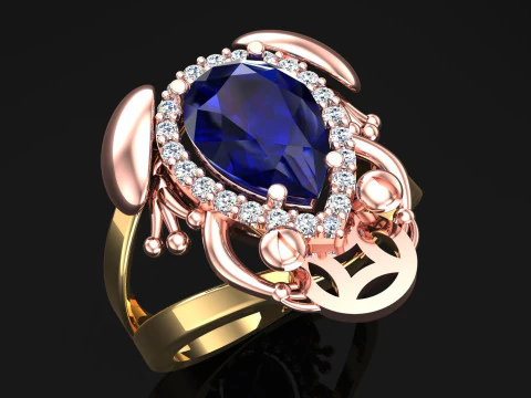 Toad ring - Jin Chan ring - Diamond ring - Womens ring - N146 3D Print Model