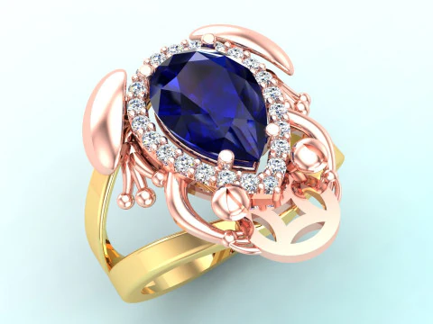Toad ring - Jin Chan ring - Diamond ring - Womens ring - N146 3D Print Model