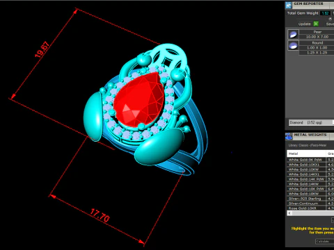 Toad ring - Jin Chan ring - Diamond ring - Womens ring - N146 3D Print Model