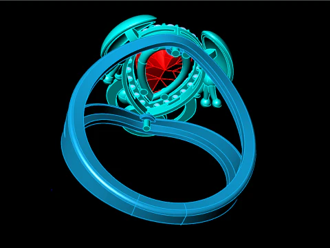 Toad ring - Jin Chan ring - Diamond ring - Womens ring - N146 3D Print Model