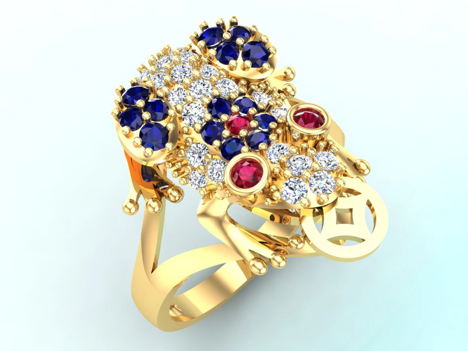 Toad ring - Jin Chan ring - Diamond ring - N700 3D Print Model .c4d .max .obj .3ds .fbx .stl .blend 