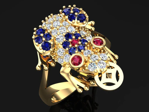 Toad ring - Jin Chan ring - Diamond ring - N700 3D Print Model