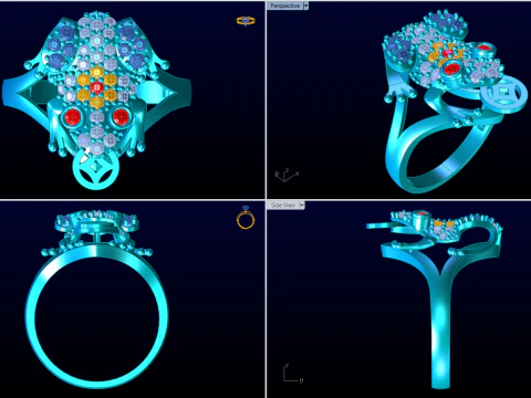 Toad ring - Jin Chan ring - Diamond ring - N700 3D Print Model