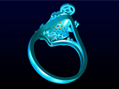 Toad ring - Jin Chan ring - Diamond ring - N700 3D Print Model