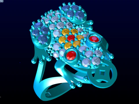 Toad ring - Jin Chan ring - Diamond ring - N700 3D Print Model