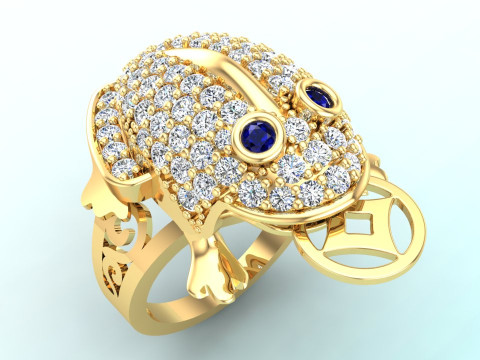 Toad ring - Jin Chan ring - Diamond ring - N21145A 3D Print Model