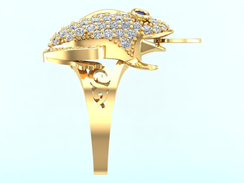 Toad ring - Jin Chan ring - Diamond ring - N21145A 3D Print Model