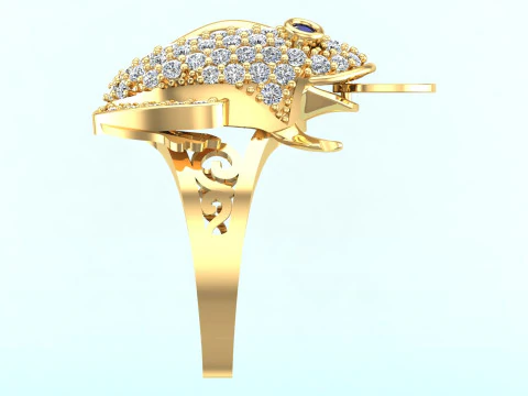 Toad ring - Jin Chan ring - Diamond ring - N21145A 3D Print Model