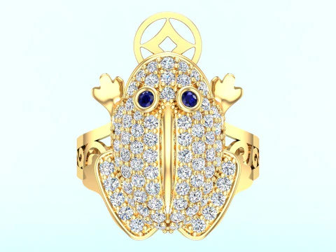 Toad ring - Jin Chan ring - Diamond ring - N21145A 3D Print Model