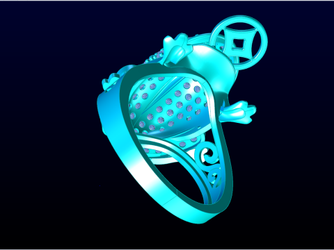 Toad ring - Jin Chan ring - Diamond ring - N21145A 3D Print Model