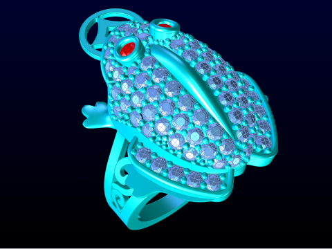 Toad ring - Jin Chan ring - Diamond ring - N21145A 3D Print Model