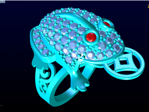Toad ring - Jin Chan ring - Diamond ring - N21145A 3D Print Model