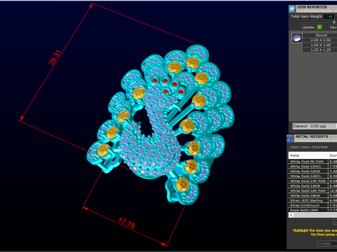 Peacock ring - Bird ring - Womens ring - N400 3D Print Model