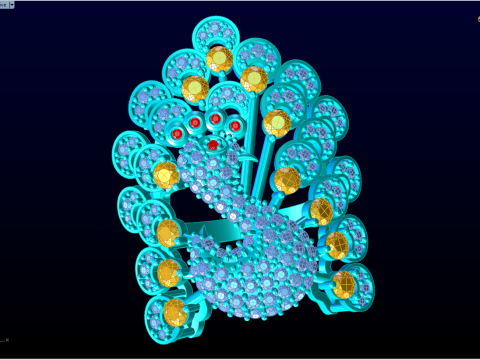 Peacock ring - Bird ring - Womens ring - N400 3D Print Model
