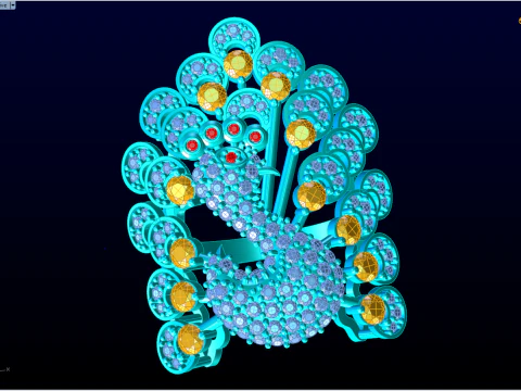 Peacock ring - Bird ring - Womens ring - N400 3D Print Model