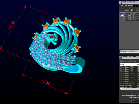 Peacock ring - Bird ring - Womens ring - N437 3D Print Model