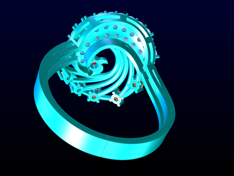 Peacock ring - Bird ring - Womens ring - N437 3D Print Model