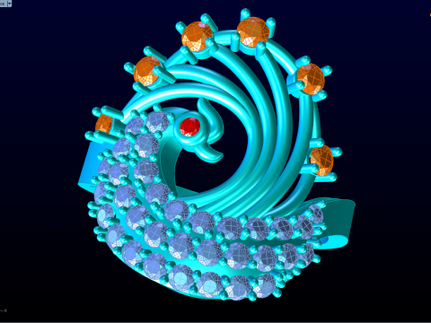 Peacock ring - Bird ring - Womens ring - N437 3D Print Model