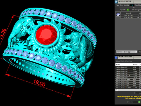 Double Tiger ring - Tiger ring - Mens ring - N6890 3D Print Model