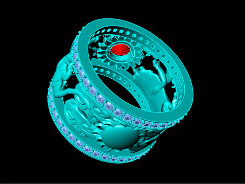 Double Tiger ring - Tiger ring - Mens ring - N6890 3D Print Model