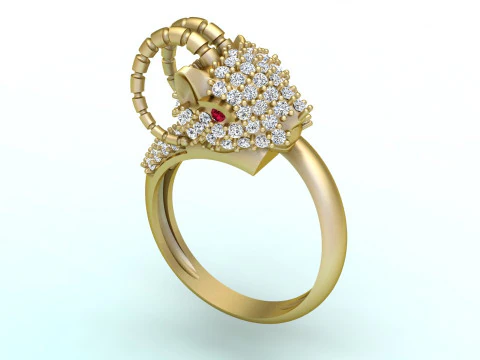 Anel de cabra - N733 Modelo de Impressão 3D