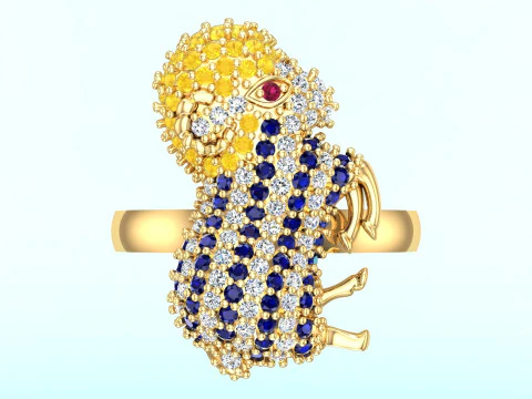 Anel de cabra - Anel feminino - N768 Modelo de Impressão 3D