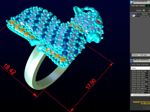 Goat ring - Womens ring - N768 3D Print Model
