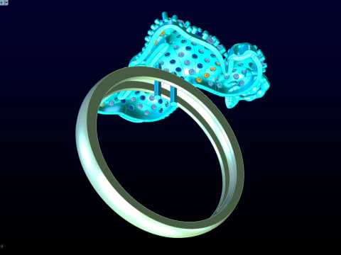 Goat ring - Womens ring - N768 3D Print Model