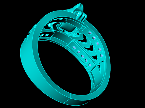 Goats head ring - Goat ring - N1025 3D Print Model