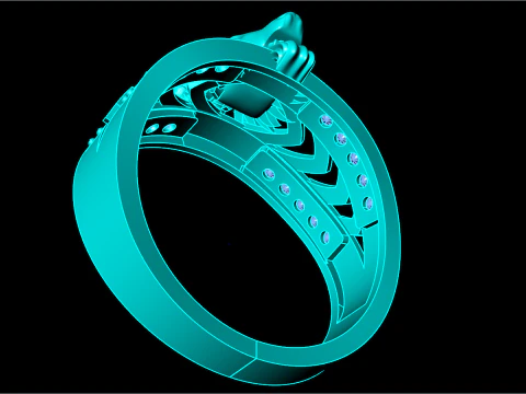 Goats head ring - Goat ring - N1025 3D Print Model