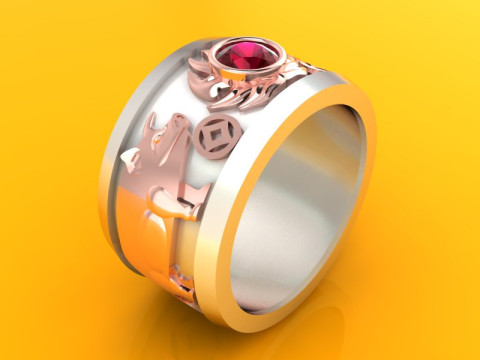 Domuz yüzüğü - Erkek domuz yüzüğü - Erkek yüzüğü - N4407 3D Baskı Modeli