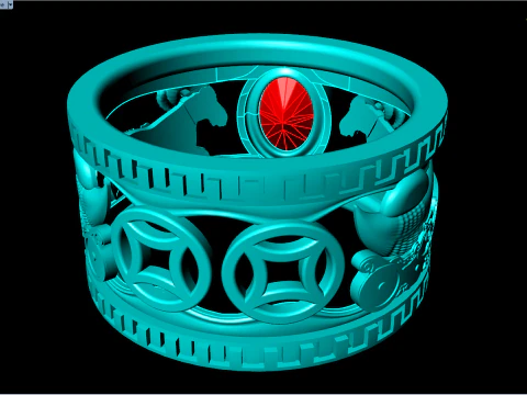 Goat ring - Oval stone ring - Mens ring - N3887 3D Print Model
