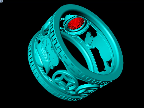 Goat ring - Oval stone ring - Mens ring - N3887 3D Print Model