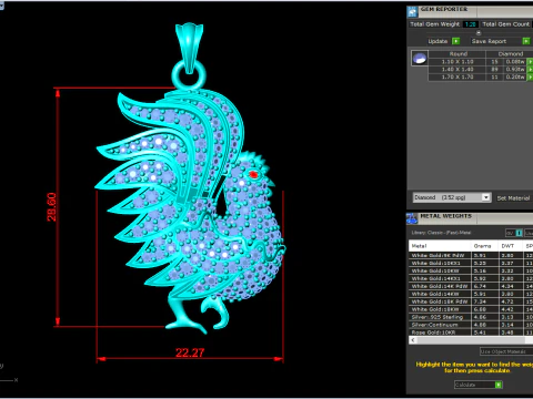 Chicken Pendant - N257 3D Print Model